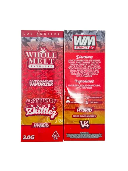 Cranberry Zkittlez Whole Melts Disposable – Hybrid - Official Whole Melt Extracts