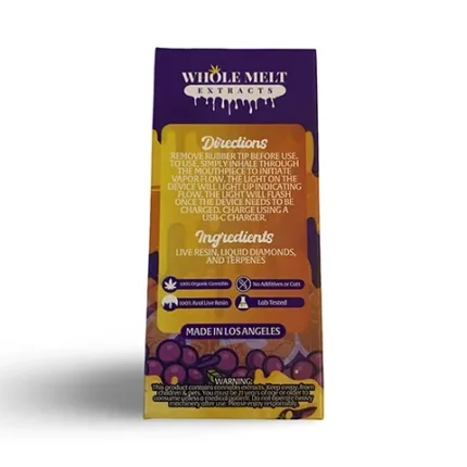 Grape Gasoline Whole Melts Disposable – Indica - Official Whole Melt Extracts