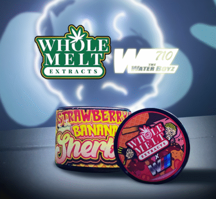 Whole Melt Extracts X the Water Boyz – Strawberry Banana Sherbert Live Rosin – 2GM - Official Whole Melt Extracts